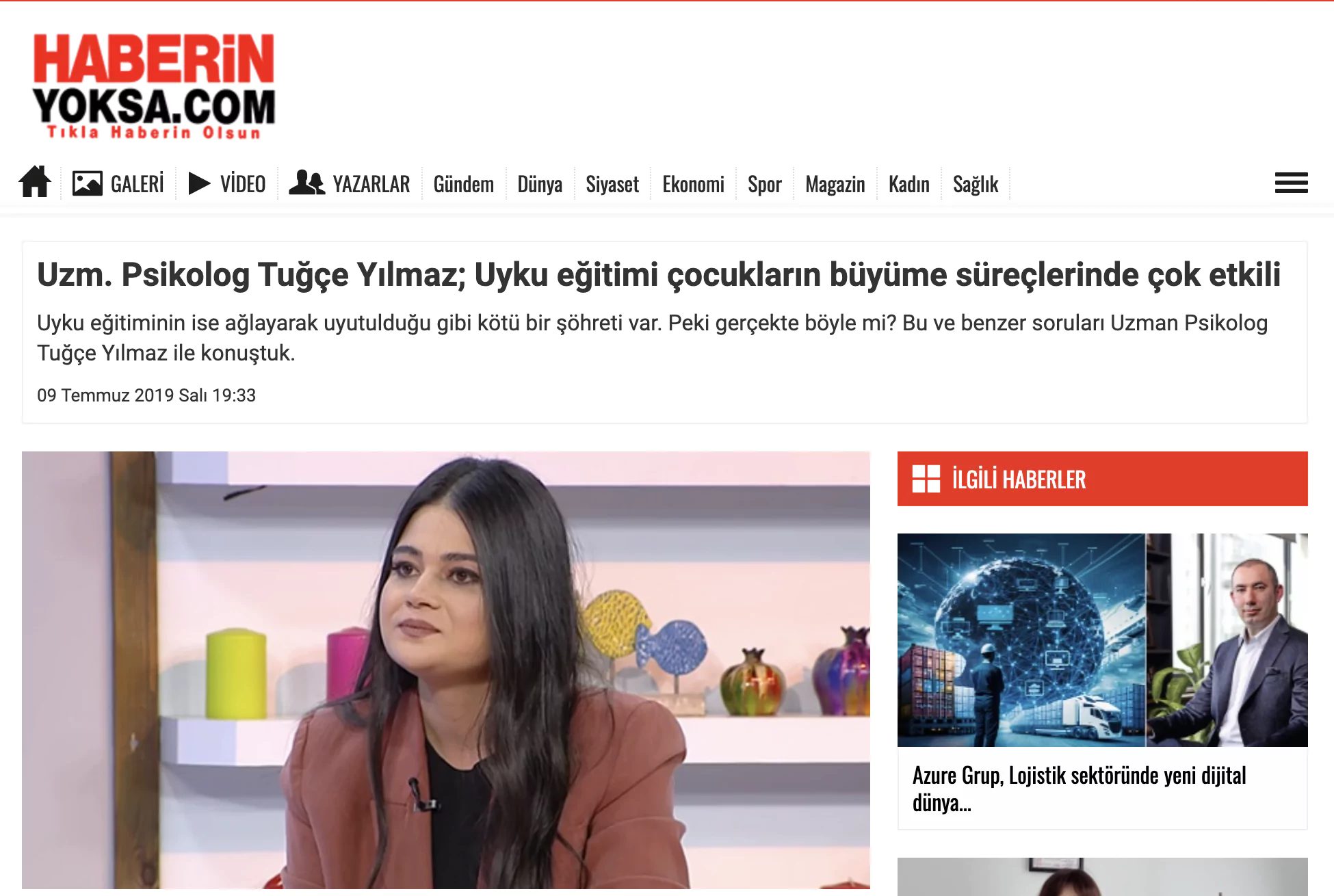 Uzman Psikolog Tuğçe Yılmaz - Uzm. Psikolog Tuğçe Yılmaz; Uyku eğitimi çocukların büyüme süreçlerinde çok etkili