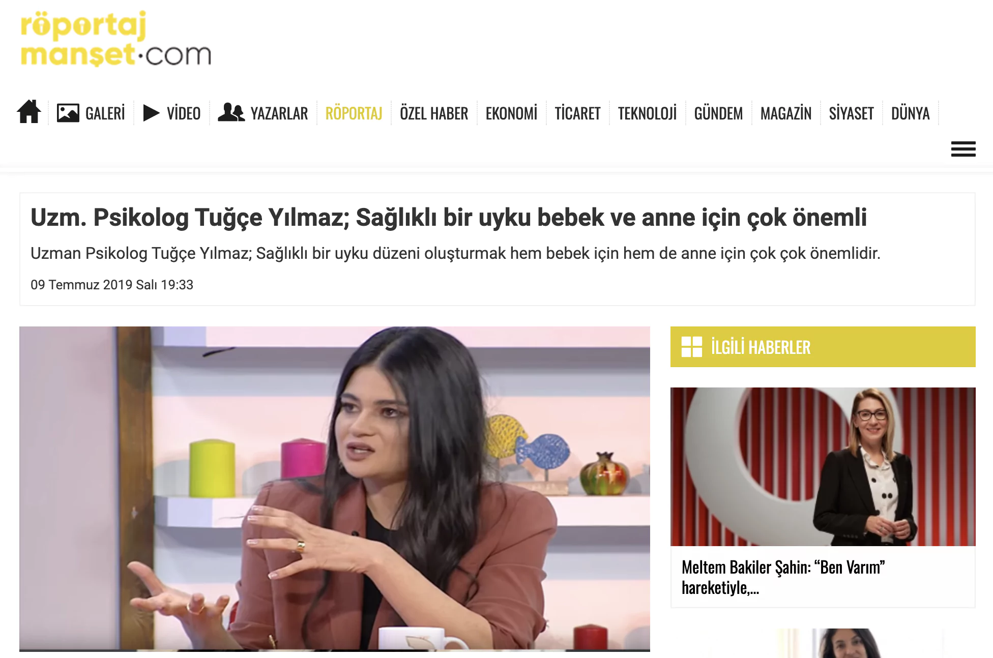 Uzman Psikolog Tuğçe Yılmaz - Uzm. Psikolog Tuğçe Yılmaz; Sağlıklı bir uyku bebek ve anne için çok önemli